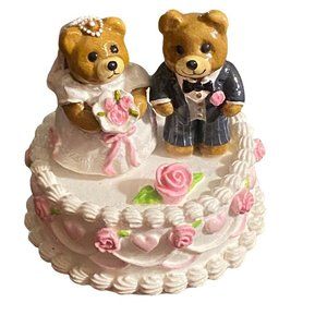 Wee Forest Folk WEDDING BEARS Cake 1987 T-09 Donna Petersen Peterson Handmade
